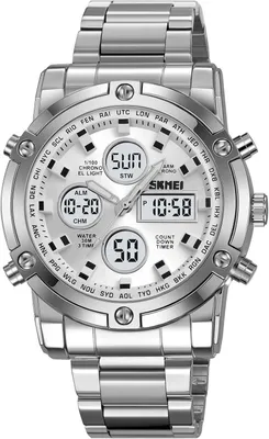 Produktbild von Watch Herren Herren-Armbanduhr, wasserdicht, Militär, analog, digital, mit LED, Chronograph, Edelstahl, Business-Uhren für Herren