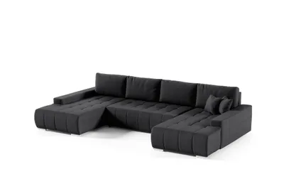 Productafbeelding van Bank met slaapfunctie, type VOGAR, bekleed met stof Aulla, kleur grijs