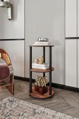Produktbild von Skye Decor, Hochwertiges Bücherregal, Walnuss, 34 x 72 x 34 cm | 100% MDF, Komprimierte Kraftbeine | Modernes Design für stilvolle Wohn- und Arbeitsräume, Funktional & Elegant.