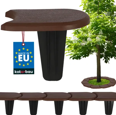 Produktbild von KOTARBAU® Rasenkante Beeteinfassung 3,8 m Beetumrandung Wurzelsperre Gartenzaun Palisaden Kunststoff Braun