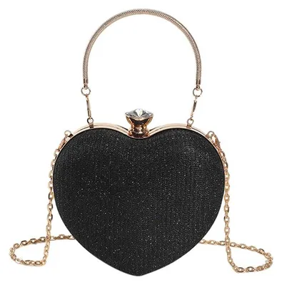 Immagine prodotto di RPAEOY Pochette da sera a forma di cuore per donna, piccola, scintillante, elegante, ideale per matrimoni
