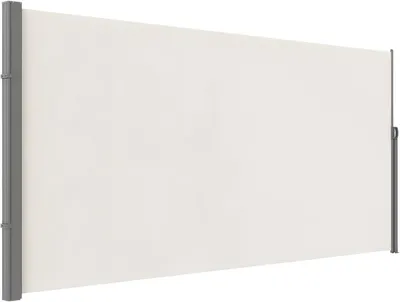 Imagen del producto de Toldo lateral extensible de 180x300 cm – Protección contra el sol y el viento para terrazas – Poliéster impermeable con protección UV30+ – Ideal para balcones y espacios exteriores – Color amarillo