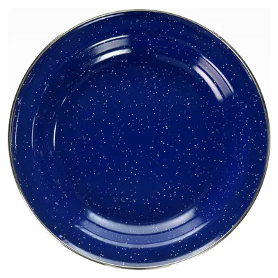 Produktbild von Emaille Teller - flach, 26 cm, blau