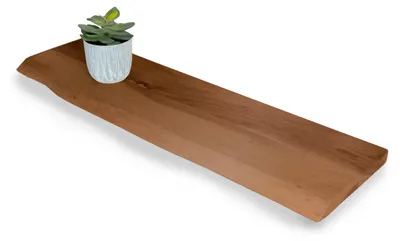 Produktbild von Steckboard mit Baumkante Wandregal Akazie massiv nussbaum lackiert 80 x 20 Amanda