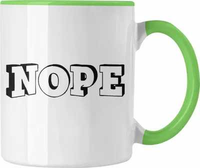 Produktbild von Trendation - Lustige Tasse - Nope - Spruch Kaffeetasse Geschenk Kollege Kollegin Mutter Freundin Geschenkidee (Grün)