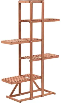 Immagine prodotto di Portavasi in legno - Portavasi in legno massello di cedro - Portavasi a più ripiani - 86 x 36 x 139 cm - Marrone