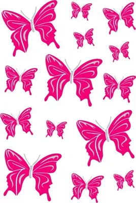 Produktbild von Aufkleber Schmetterling-Set, 300 x 200 mm, rosa/silber
