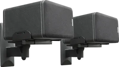 Produktbild von 2 x Universal Lautsprecher Halterung - schwenkbar neigbar drehbar - bis 12 kg - für Boxen Heimkino Studio - schwarz Modell: BH5BK