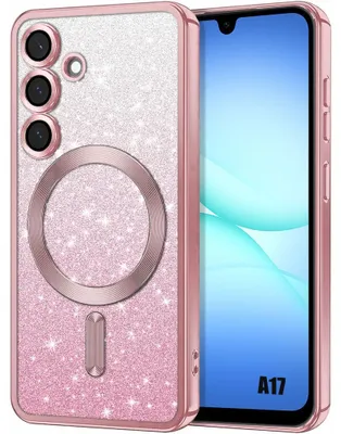 Image de Coque pour Samsung Galaxy A17 4G/5G, Silicone avec Anneau Magnétique et Protection Caméra - Rose