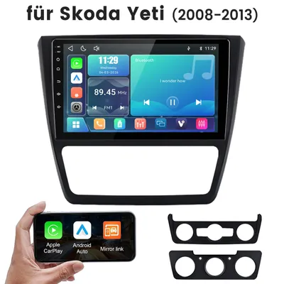Obrázek produktu pro Autorádio JUNSUN s Linuxem, 10 palců, s bezdrátovým CarPlay a Android Auto, Bluetooth, FM, USB, pro vozidla Škoda Yeti 5L, rok výroby 2009-2017