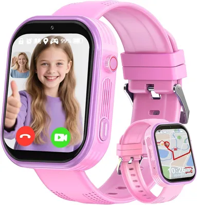 Produktbild von clleylise Kinder Smartwatch 4G mit GPS Telefon Videoanruf SOS Notruf Schulmodus Schrittzähler Wecker Uhr für Jungen und Mädchen