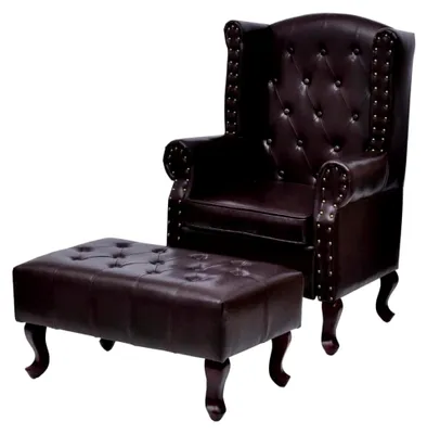 Produktbild von Chesterfield Sessel Hocker Ohrensessel Relaxsessel Ledersessel Lounge