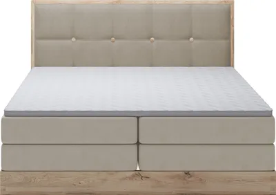 Produktbild von Schlafzimmer Bett Elegantes Polsterbett ELLI – Kontinentalbett Mit Hochwertigen Materialien, 181 cm Breite Und Praktischem Stauraum | 180x200 cm | Esche