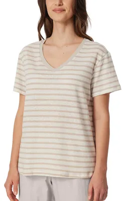 Produktbild von Schiesser Damen Schlafshirt Kurzarm Leinen - Mix + Relax
