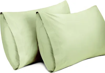 Produktbild von 2er-Pack Kissenbezüge, 100% Baumwolle, atmungsaktive Kissenbezüge, 40 x 60 cm, Hellgrün