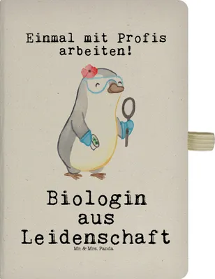 Produktbild von Mr. & Mrs. Panda notizbuch Biologin Leidenschaft - Transparent - Geschenk, Bachelor, Studium, Kladde, Biologie, Spruch, Labor, Tagebuch, A5, Skizzenbuch, Journal