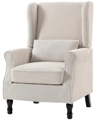 Produktbild von HOMCOM Sessel Ohrensessel mit Armlehnen Cord-Optik Loungesessel mit Lendenkissen