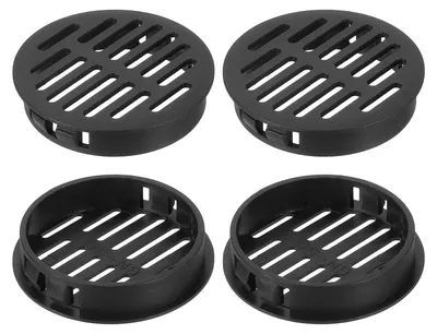 8 runde Lüftungsgitter, PP-Kunststoff, Ø 50 mm, schwarz