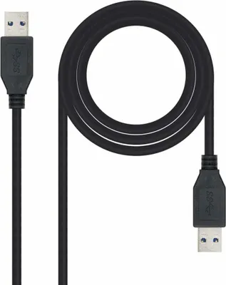 Produktbild von USB 3.0 A zu USB-A-Kabel NANOCABLE 10.01.1002BK Schwarz