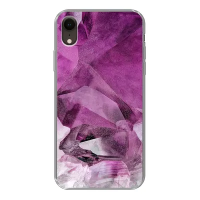 Produktbild von MuchoWow® Handyhülle Schutzhülle Hülle für iPhone XR Kristall - Naturstein - Luxus Silikon Softcase Handy Hülle - Schutzdeckel