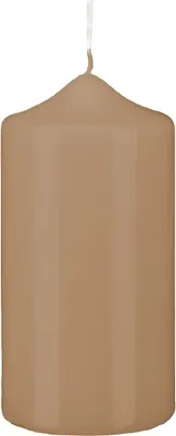 Produktbild von Stumpen Kerzen Portobello Nougat 25 x Ø 8 cm, 6 Stück getauchte Stumpenkerzen mit Spitzkopf in RAL Qualität