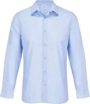 Image de SOLS - Chemise « Bailey » pour hommes/femmes unie, popeline, manches longues PC8165 (3XL) (bleu ciel)