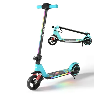 Produktbild von Elektroscooter S5 Himmelblau Für Kinder Elektroroller 130W, 6.5 Zoll, 8 Km, 2500 mAH Akku, 14km/h, Klappbar E Scooter, Kinderroller Mit LED Licht