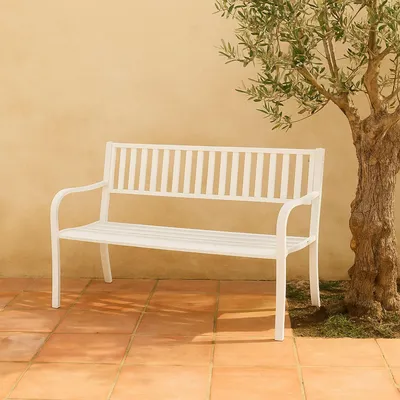 Produktbild von Gartenbank aus Metall - Dekorative Sitzbank für den Außenbereich