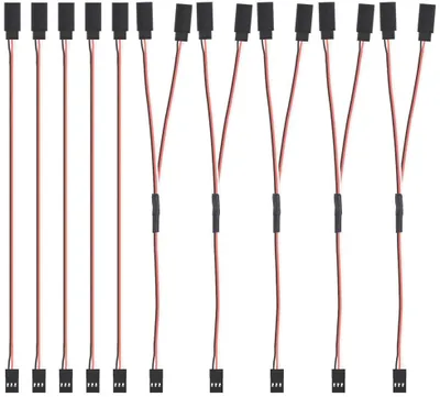 Produktbild von Servoverlängerungskabel 150mm 10 Stück | 3-Pin Male zu Female | Hochwertiges AWG 22 Kabel | Kompatibel mit Futaba und JR, RC Autos, Flugzeuge