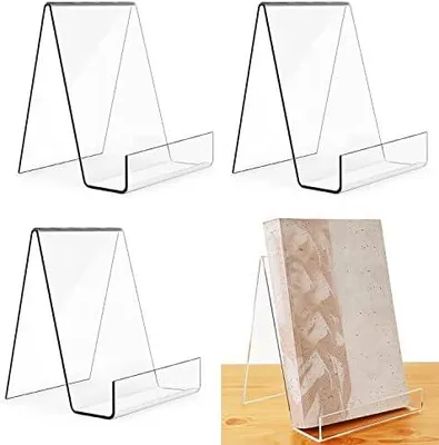 Produktbild von Demarsen 3PCS Acryl Buchständer Plexiglas Buchständer Klarer Acryl-Bücherständer A4 Buchstütze book stand Flyerständer für Büchern,Notebooks,Bilderalben,Bilderbücher