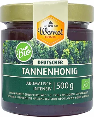 Produktbild von Honig Wernet -Tannenhonig aus den Schwarzwälder Tannenwäldern:  im 500g Glas