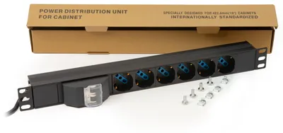 Productafbeelding van Stekkerdoos - Rack 19 inch - 6 stopcontacten - 16 A - 3500 W