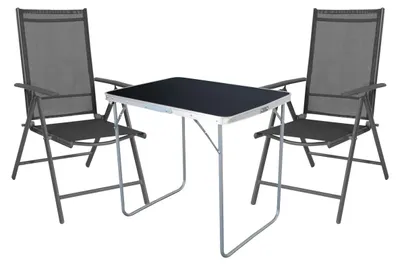 Produktbild von 3-tlg. Camping Set Gartenmöbel Campingtisch 2 x Aluminium Klappstuhl