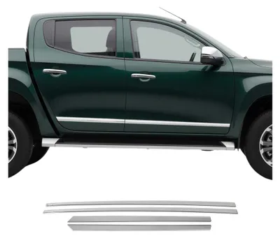 Produktbild von Seitentürleiste Türschutzleiste für Mitsubishi L200 DoubleCab 2019-20 Edelstahl, KI-generiertes Bild
