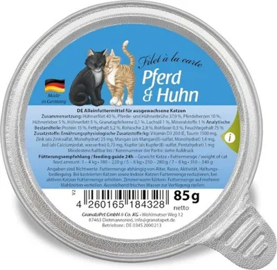 Produktbild von GRANATAPET Filet á la carte Horse with chicken - nassfutter für Katzen - 85g