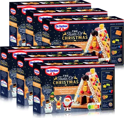 Produktbild von Dr.Oetker-Knusper-Häuschen Lebkuchenhaus Advent Weihnachten 403g (6er Pack)