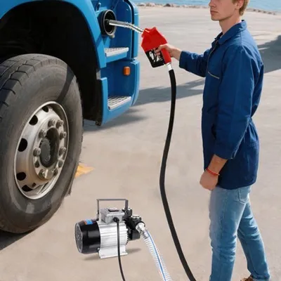 Productafbeelding van Dieselpomp - Zelfaanzuigend - 550 W - 60 L/Min - 230 V - Rood - Voor Diesel en Stookolie