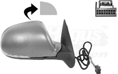 Produktbild von VAN WEZEL 7623808 Außenspiegel Seitenspiegel Rechts für SKODA Octavia II Combi (1Z5) Konvex Beheizt Grundiert