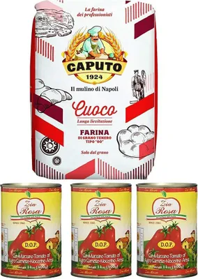 Produktbild von Testpaket Caputo Cuoco Farina Pizzamehl Mehl 5Kg + Zia Rosa DOP Pomodoro San Marzano Tomate aus Kampanien Dose von 400g 3x 400g