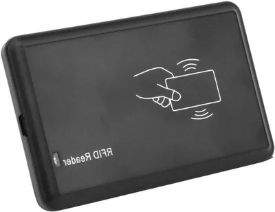 Zdjęcie produktu dla Czytnik RFID do kart identyfikacyjnych, USB 2.0, zasięg 3–8 cm, czarny