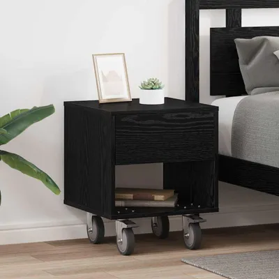 Immagine prodotto di vidaXL Comodino 2 pezzi look rovere nero 40,5 x 40 x 48 cm
