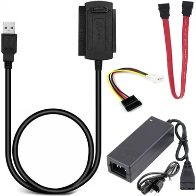 Produktbild von SATA zu USB Adapter für 2.5" 3.5" SATA Festplatte HDD SSD Konverter HDD Docking Station IDE Dockingstation Super Speed Retoo