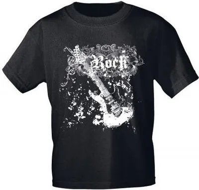 Produktbild von T-Shirt mit Print - Rock Gitarre - 10255 schwarz Gr. S-3XL Größe - XXL