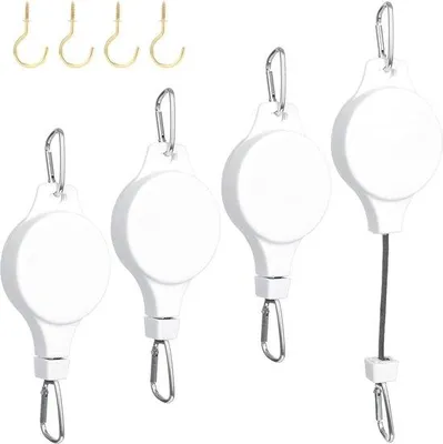 Produktbild von Weißer Pflanzenhänger 4-teilig mit Dachthaken und Einstellbarem Haken