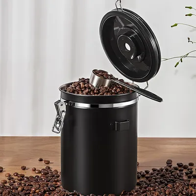 Luftdichter Kaffeebehälter 2,8 L Edelstahl mit Löffel