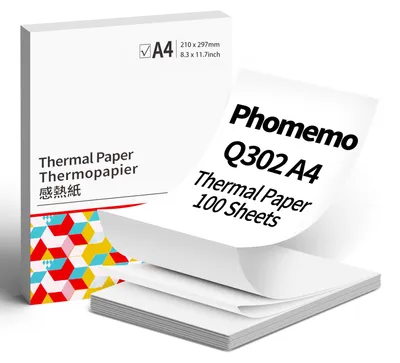 Thermopapier A4, 100 Blatt, 210 x 297 mm, für Q302 Drucker