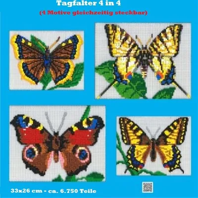 Produktbild von Stick it®  Tagfalter 4 in 4 ca. 6.750 Teile mit XXL-Steckvorlage - 4 Motive gleichzeitig steckbar