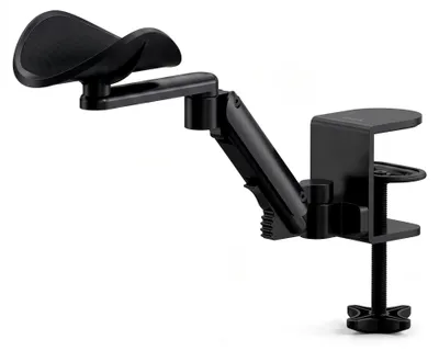 Produktbild von Armauflage Schreibtisch DV-194ODA – ergonomische Ellbogenstütze aus Aluminium, verstellbare Unterarmauflage für Gamer und Büro (Schwarz)