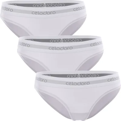 Produktbild von Bikini-Slip für Damen mit gewebtem Gummibund – Celodoro – Sport-Slip (3er-Pack) – Weiß