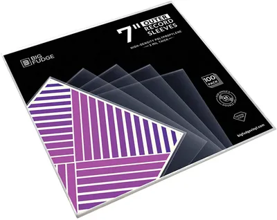Produktbild von BIG FUDGE Schallplatten Hüllen Außen - 7" x 100 Stk. - Vinyl Sleeves - Vinyl Hüllen Transparent aus 3mil Starken Polypropylen-Kunststoff - LP